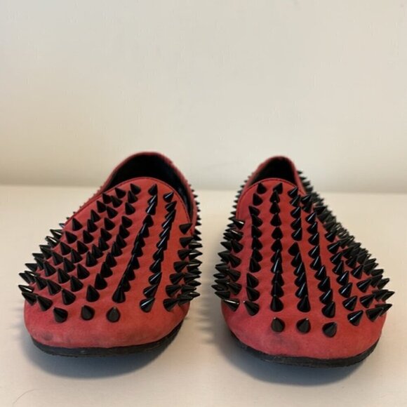 UNIF hellraiser leather spiked loafers/flats red/black size US6 - Picture 2 of 12